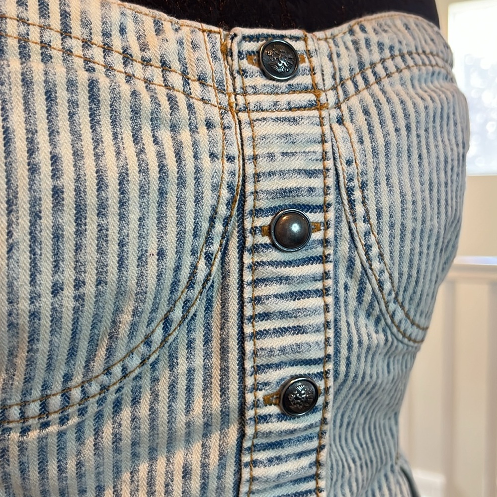 Pilcro Striped Denim Tube Top Size Medium - Picture 4 of 12